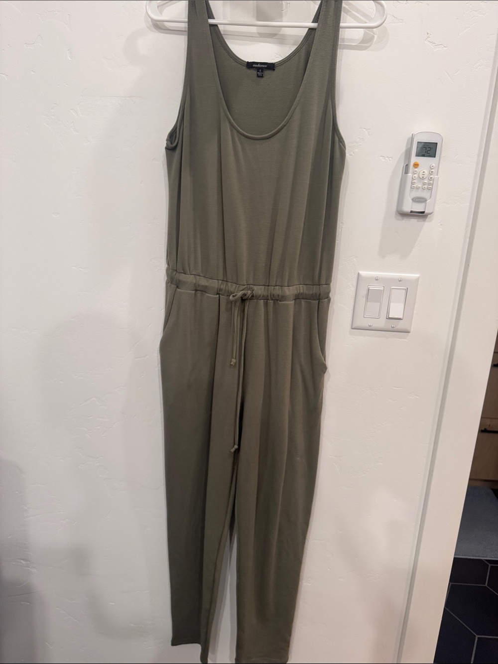 Ambiance Olive Tank Jumpsuit with Drawstring Waist